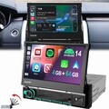 4+64G 1 DIN 7 Zoll Flip Out Android 14 Carplay Autoradio GPS Navi WIFI BT EQ RDS