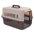 Tier Reise Auto Transportbox mit Tür für Hund Katze usw. Beige Braun 30x48x31cm