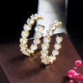 Creolen 2,60 ct Lab Created Diamant 14 K Gelbgold plattiert Liebe Herz