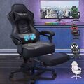 Gaming Stuhl Bürostuhl Massagefunktion Höhenverstellbar Schreibtischstuhl 150Kg