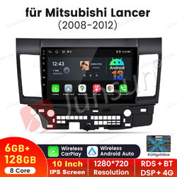 10" 8-Kern 6G+128GB Android 13 Carplay Autoradio Für Mitsubishi Lancer 2008-2012