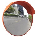 Konvex Verkehrsspiegel Orange Ø45cm Polycarbonat HalterungSet Stahl Outdoor Sicherheit