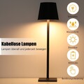 Dimmbar Akku Tischleuchte Touch Tischlampe LED Lampe USB-Innen & Außen Kabellos