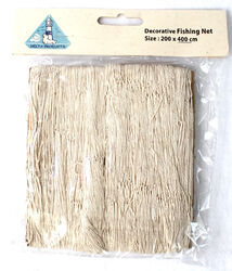Deko Fischernetz ca. 200 x 400 cm Beige Baumwolle große Maschen 10x10cm