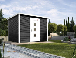 Weka Gartenhaus Designhaus wekaLine 413 Gr.2, anthrazit 300 x 300 cm
