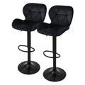 B-Ware 2er Set Barhocker Höhenverstellbar Drehbar Barstuhl Samt Fußstütze