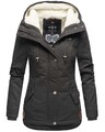 Marikoo warme Damen Winter Jacke Teddyfell gefüttert Winterjacke Kapuze NEU B802