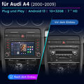 7'' Für Audi A4 8E 8H B6 B7 2000-2009 Android 13 Autoradio GPS Navi WIFI BT DAB+