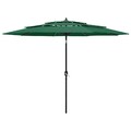 Sonnenschirm Ampelschirm Gartenschirm Strandschirm mit Alu-Mast 3-lagig vidaXL