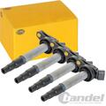 4x HELLA ZÜNDSPULE, 4 POLIG für TOYOTA AURIS AVENSIS COROLLA PRIUS YARIS RAV 4