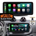 12.3" 8-Core Android 15 Autoradio Carplay Navi Mit DAB+ Kam Für Smart Fortwo 453