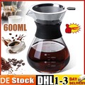 Kaffee Glaskaraffe Kaffeezubereiter mit Filter Sieb; Kaffeekanne mit Dauerfilter