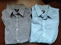 2 H&M Easy Iron Hemden M blau weiß karo kariert blau meliert Sehr guter Zustand 