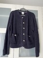 H&M Damen Strickjacke Cardigan Blau Gr. L Neu
