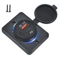12V 24V Auto KFZ Steckdose Typ C PD + QC3.0 USB Schnell Ladegerät Buchse Einbau