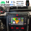 64G Android 14 Autoradio Für Audi A4 8E 8H B6 B7 2000-2009 Carplay GPS Navi RDS