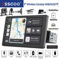 Autoradio 1DIN Funk Carplay Android Auto Mit 9" Bildschirm USB AUX TF BT MIK KAM