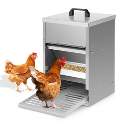 Futterautomat hühner mit Selbstöffnend Pedal Futtertrog Futterspender