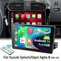 DAB+ Android14 CarPlay 2+64G Autoradio Für Suzuki Splash/Opel Agila B GPS BT Kam