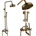 Duschsystem mit 8" Duschkopf Retro Duscharmatur Regendusche Duschset Handbrause