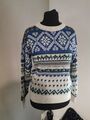 Vintage Anker blau Fair Island Strickpullover Herren klein beige Pullover