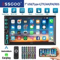 7 Zoll 2 DIN Autoradio Kabellos Carplay Android Auto AM FM RDS Bluetooth USB SWC