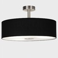 Deckenleuchte Deckenlampe Lampe Gewebe Schwarz Diffusor-Glas/Stahl 3x40W LEDINO