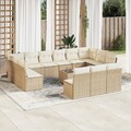 14-tlg. Garten-Sofagarnitur Lounge Sitzgruppe Sessel mit Kissen Poly Rattan
