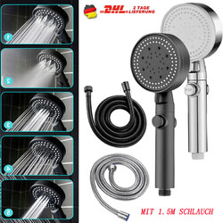 5 Modi Handbrause Wasserspar Duschkopf Filtration Duschbrause Mit 1.5m Schlauch