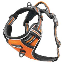 Hundegeschirr Mittlere Hunde, Anti-Zug Brustgeschirr mit Tasche Reflektierend, M