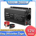 1000W/2000W Reiner Sinus - Wechselrichter,Spannungswandler 12V auf 230V mit 2USB