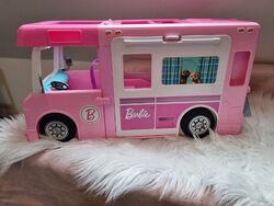 barbie dreamcamper 3 in 1/ Wohnmobil mit Zubehör, Modell GHL939644 kaum bespielt