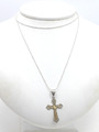 Halskette 925 Sterling SILBER argent silver pendant Anhänger vergoldet Kreuz
