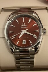 Omega Seamaster Aqua Terra- Red Dial, Full Set Ref. 220.10.38.20.13.003 Juli 25