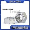 Sechskantmuttern DIN 934 Edelstahl rostfrei A2 A4 VA Muttern von M 1,6 bis M 24