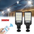 2/4 5000W Solarleuchte mit Bewegungsmelder Außen Lampe Fluter LED Strahler Licht