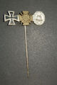 Orden, Miniaturnadel, Eisernes Kreuz , Verwundeten Abzeichen Silber