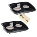 2x Futterstation 2 Näpfe Futterbar Napfset Hunde Futter Napf Matte Katzen
