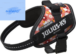 Julius-K9, IDC Powergeschirr, Größe: XS/Mini-Mini, Pink mit kleinen Blumen 