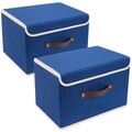 Aufbewahrungsbox, Stoff, faltbar, 38x25x25cm, 2-Stück, Blau