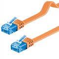 Patchkabel orange 2m flach U/UTP CAT6a DSL-/Netzwerk Ethernet-Kabel 500MHz RJ45