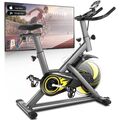 Heimtrainer Fahrrad mit LCD-Monitor Indoor Cycling Bike Fitnessbike Hometrainer