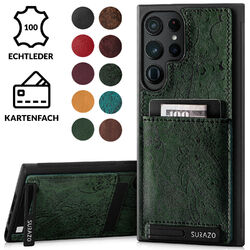 SURAZO® S24 Ultra Echt Leder Case Hülle Schutzhülle Handyhülle Lederhülle Cover✅ 10 Farben ✅ Standfunktion ✅ Kartenfach ✅ Top Qualität