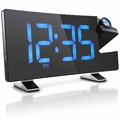 LED FM Radiowecker mit Projektion Digital Funkuhr Dimmbar Tischuhr Alarm USB ABS