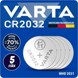 5 x Varta CR2032 DL2032 BR 2032 Knopfzellen Batterien 5 Stück NEU +aus 2024+