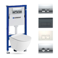 GEBERIT Duofix Basic Vorwandelement+Wand WC Sofi Slim Weiß + Knopf Delta 25 Set