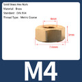 Sechskantmuttern M1,4 M1,6 M2 M2,5 M3 bis M22 DIN 934 , Messing - Mutter DIN 934