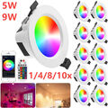 5W 9W LED Einbaustrahler RGB+WW+CW Bluetooth Einbauleuchte Decke Dimmbar Spot