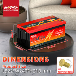 12V 200Ah Lithium Batterie LiFePO4 Akku mit 200A BMS Wohnmobil Solaranlage Boot