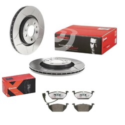 brembo MAX BREMSSCHEIBEN+ BELÄGE VORNE passend für GOLF 4 A3 OCTAVIA LEON TOLEDOVA 280x22mm // mit Warnkontakt